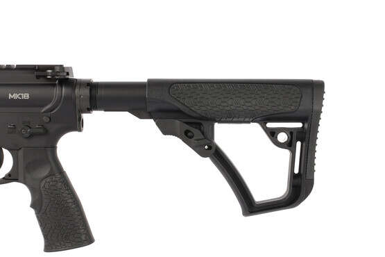 The DD MK18 SBR comes with rubber overmolded furniture like the carbine stock and pistol grip